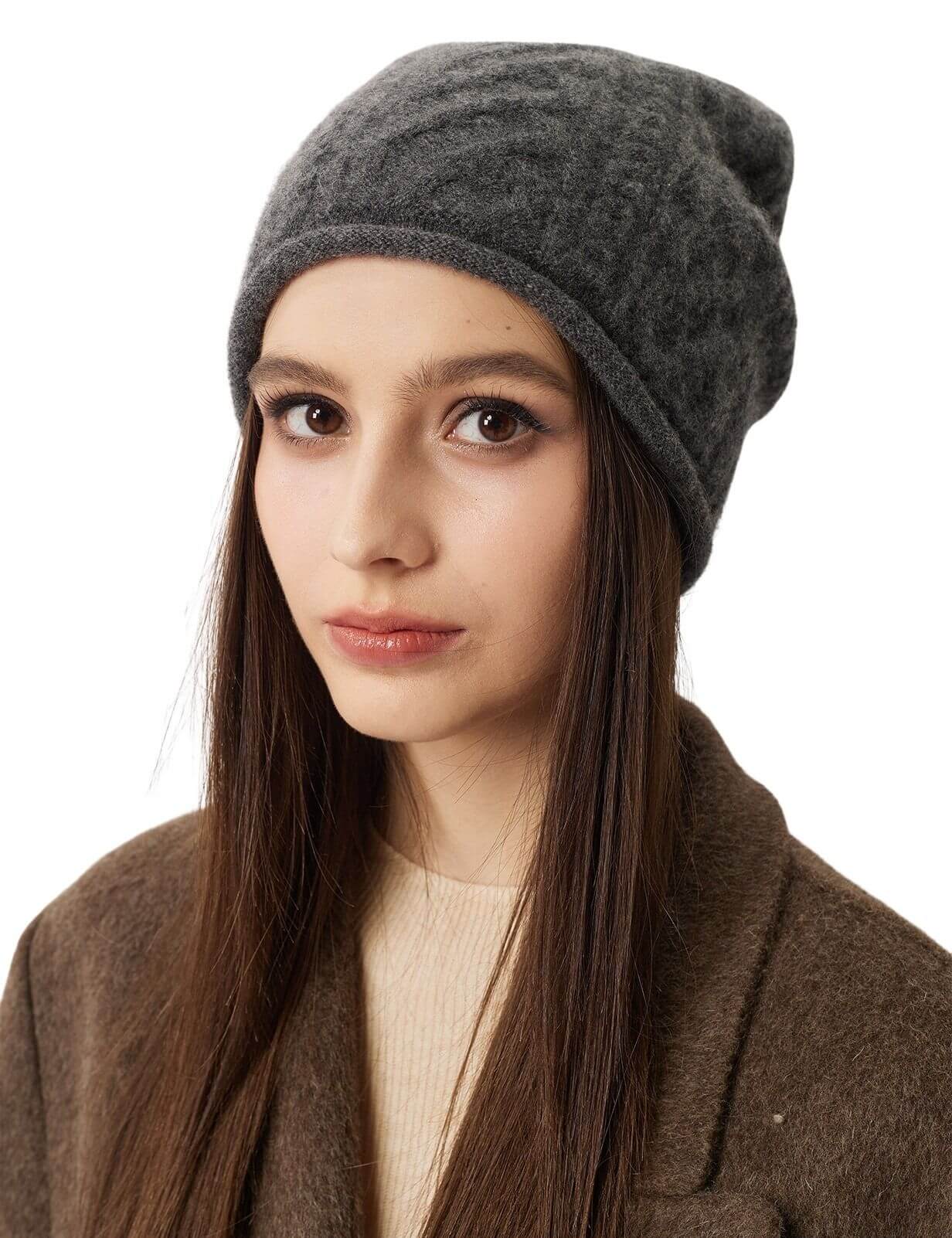 100% Cashmere Unisex Winter Skull Cap