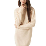 100% Merino Wool Turtleneck Knit Sweater Dress
