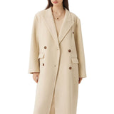 Double-Breasted 100% Merino Wool Long Coat