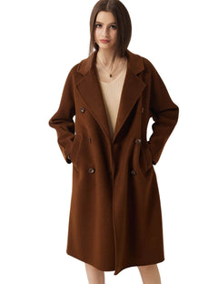 100% Merino Wool Fall Winter Long Pea Coat