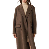 Double-Breasted 100% Merino Wool Long Coat