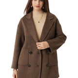 100% Merino Wool Double Breasted Short Coat