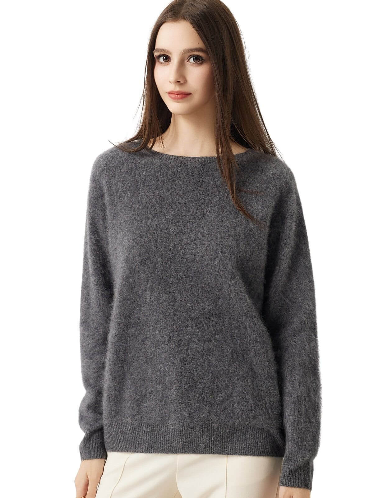 100% Merino Wool Crew Neck Seamless Sweater