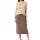 30% Cashmere and 70% Merino Wool High Waist Skirt