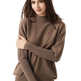100% Merino Wool Mock Neck Batwing Sweater