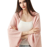 100% Merino Wool Knit Wrap Shawl with Sleeves