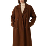 100% Merino Wool Double-Breasted Long Coat