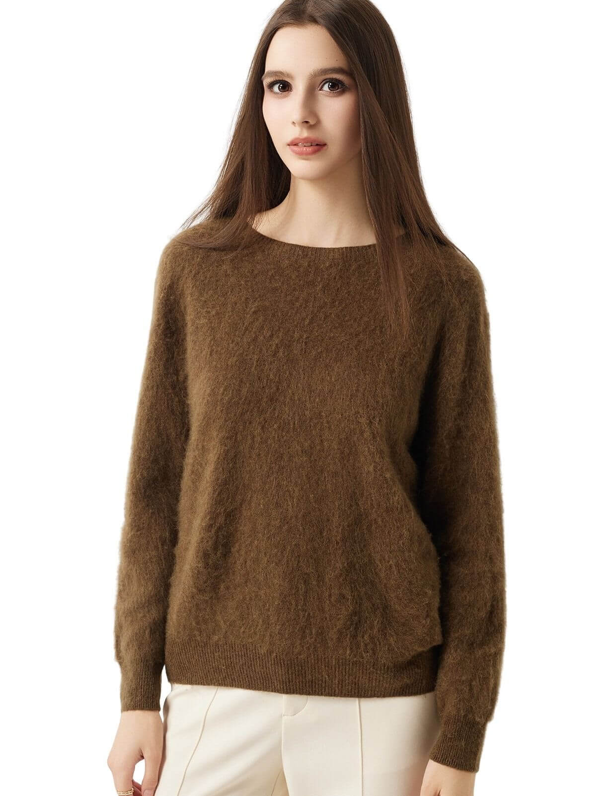 100% Merino Wool Crew Neck Seamless Sweater