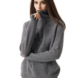 Maglione con zip e collo a lupetto in 100% lana merino