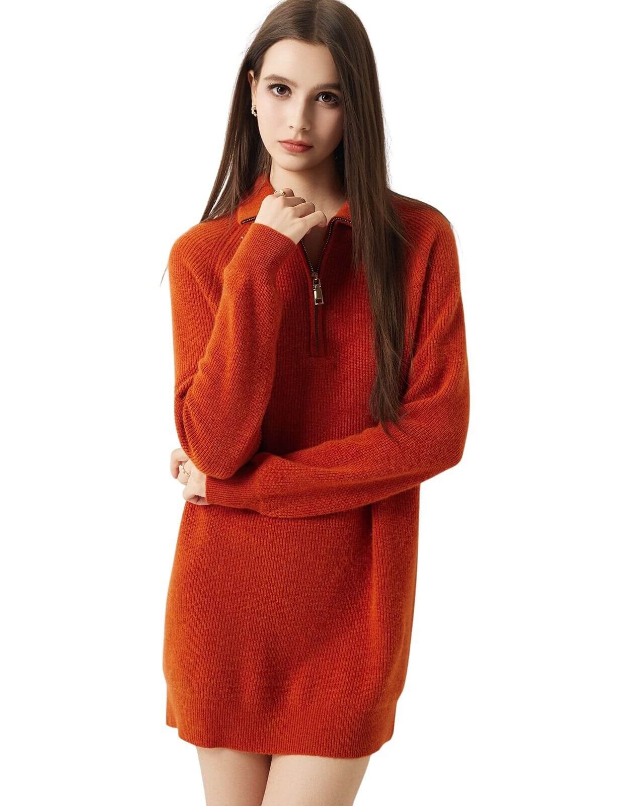 30% Cashmere 70% Merino Wool Half-Zip Sweater