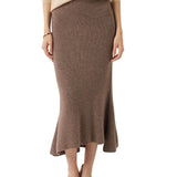 30% Cashmere 70% Merino Wool Knit Fishtail Skirt