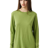 100% Merino Wool Crewneck Long Sleeve Knit Top