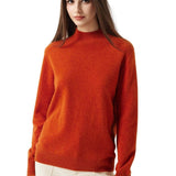 30% Cashmere 70% Merino Wool Seamless Mock Neck Sweater