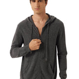 100% Cashmere Hoodies Knit Cardigan Sweater