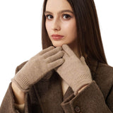 100% Pure Cashmere Gloves Winter Knit Gloves for Teens