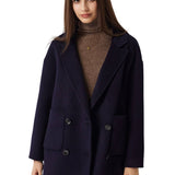 100% Merino Wool Double Breasted Short Coat