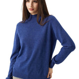 30% Cashmere 70% Merino Wool Seamless Mock Neck Sweater