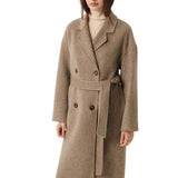 100% Merino Wool Double-Breasted Long Coat