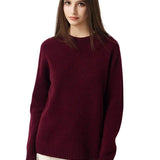 Pull à col rond sans couture 100 % laine mérinos