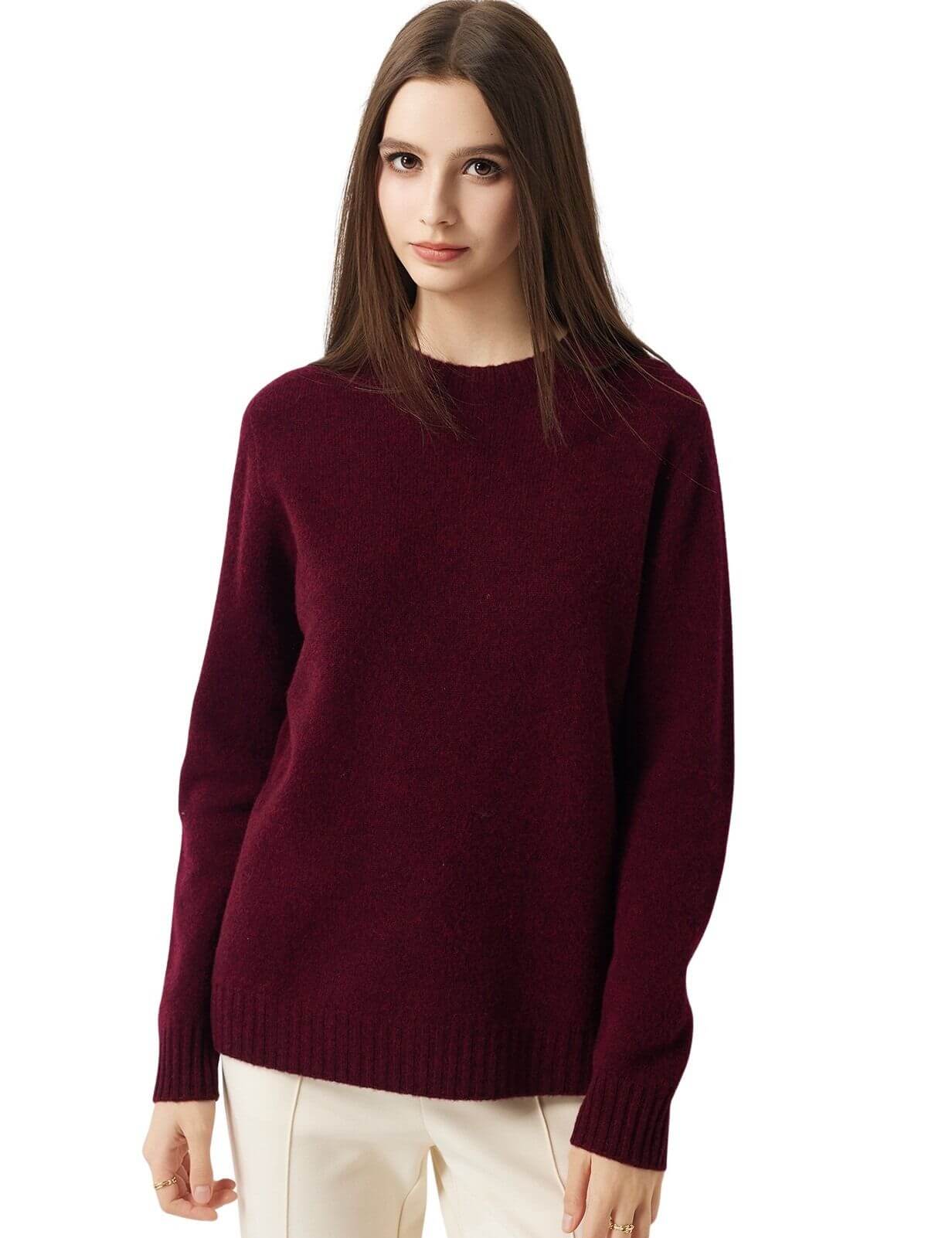 100% Merino Wool Seamless Crewneck Sweater