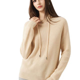 Maglione con cappuccio 30% cashmere 70% lana merino