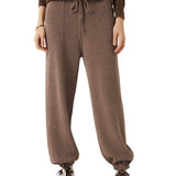 30% Cashmere,70% Merino Wool High Waist Sweatpants