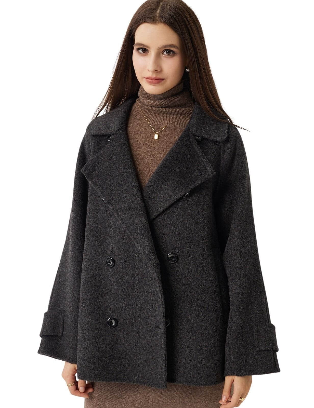 100% Merino Wool Double Breasted Loose Coat