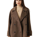 \100% Merino Wool Double Breasted Loose Coat