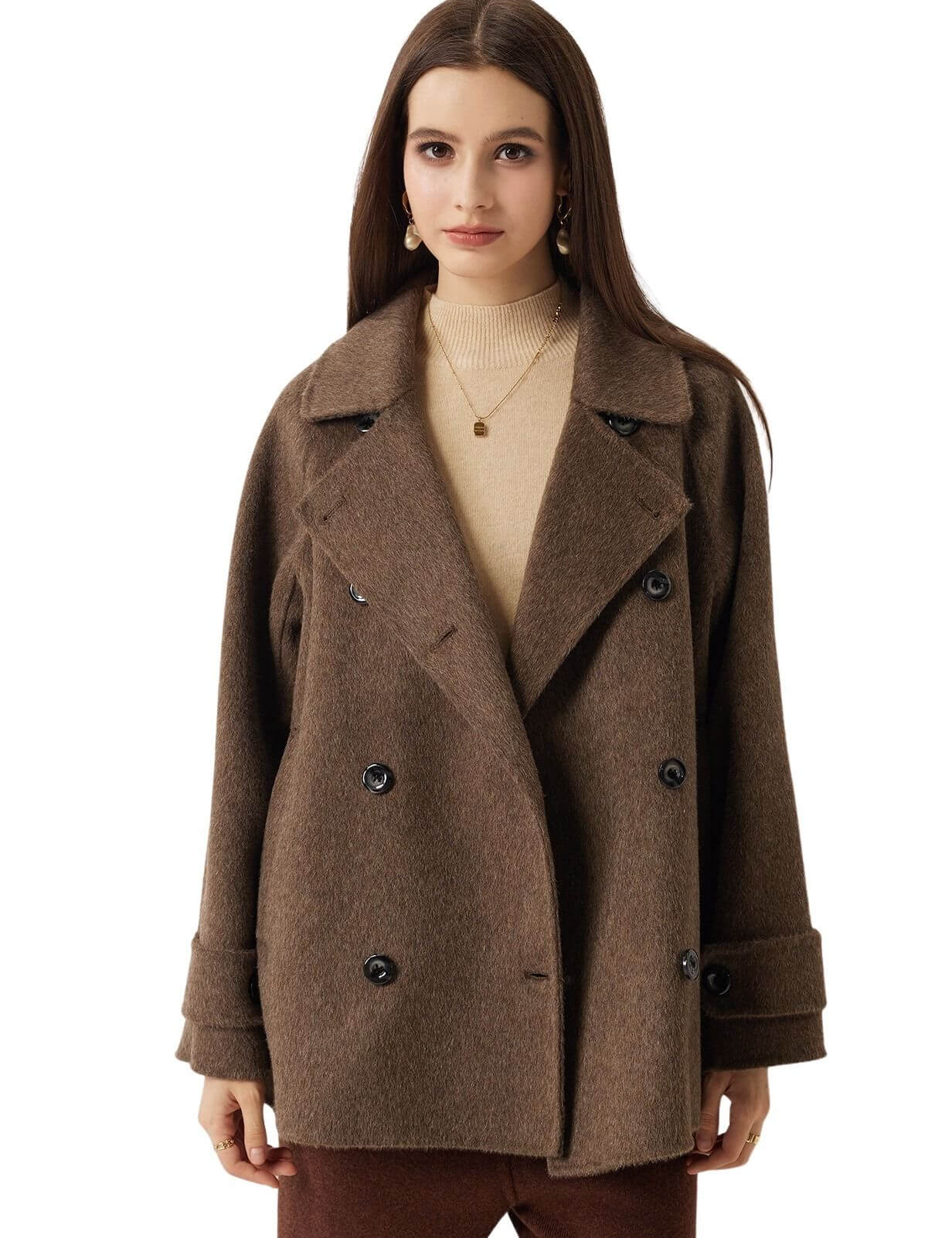 100% Merino Wool Double Breasted Loose Coat