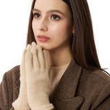 100% Pure Cashmere Gloves Winter Knit Gloves for Teens