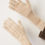 100% Pure Cashmere Gloves Winter Knit Cable Gloves