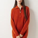 30% カシミア 70% メリノウール ハーフジップ セーター