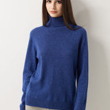 30% Cashmere 70% Merino Wool Seamless Turtleneck Sweater