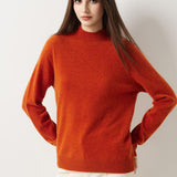 30% Cashmere 70% Merino Wool Seamless Mock Neck Sweater