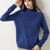 30% Cashmere 70% Merino Wool Seamless Mock Neck Sweater