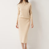 30% Cashmere and 70% Merino Wool High Waist Skirt