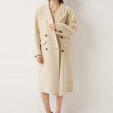 Double-Breasted 100% Merino Wool Long Coat