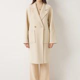 Double Breasted 100% Merino Wool Long Coat