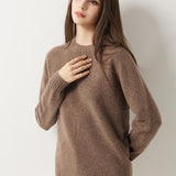 Pull à col rond sans couture 100 % laine mérinos