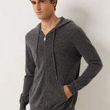 100% Cashmere Hoodies Knit Cardigan Sweater