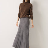30% Cashmere and 70% Merino Wool Pleated Skirt