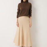 30% Cashmere and 70% Merino Wool Pleated Skirt