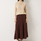 30% Cashmere and 70% Merino Wool Pleated Skirt