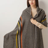 100% Merino Wool Houndstooth Large Shawls and Wraps
