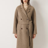 100% Merino Wool Double-Breasted Long Coat