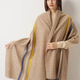 100% Merino Wool Houndstooth Large Shawls and Wraps