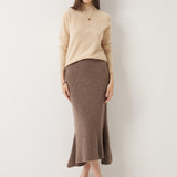 30% Cashmere 70% Merino Wool Knit Fishtail Skirt
