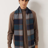 100% Cashmere Long Plaid Tassel Warm Knit Scarf