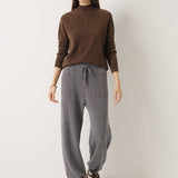 30% Cashmere,70% Merino Wool High Waist Sweatpants