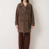 Double-Breasted 100% Merino Wool Mid Pea Coat